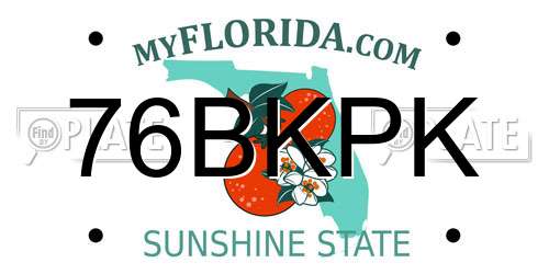 76BKPK Florida License Plate
