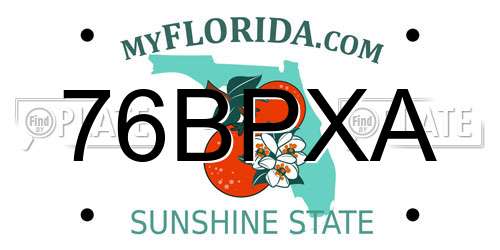 76BPXA Florida License Plate