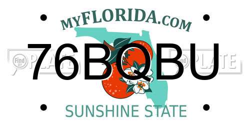 76BQBU Florida License Plate