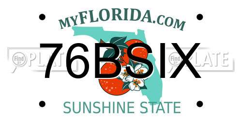 76BSIX Florida License Plate