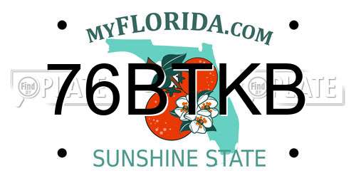 76BTKB Florida License Plate