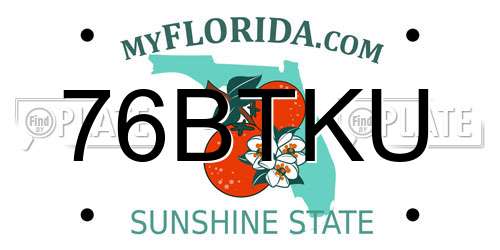 76BTKU Florida License Plate