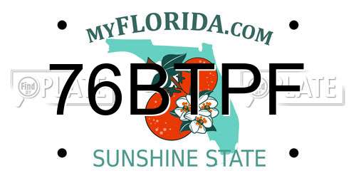 76BTPF Florida License Plate