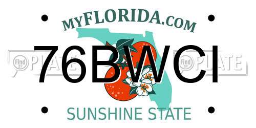 76BWCI Florida License Plate