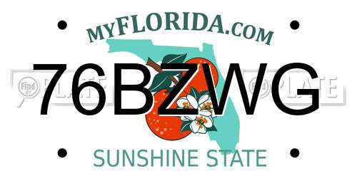 76BZWG Florida License Plate