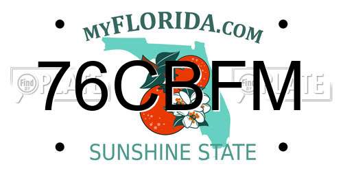 76CBFM Florida License Plate