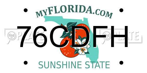 76CDFH Florida License Plate