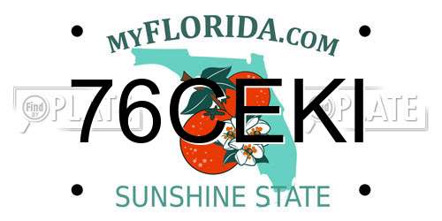 76CEKI Florida License Plate