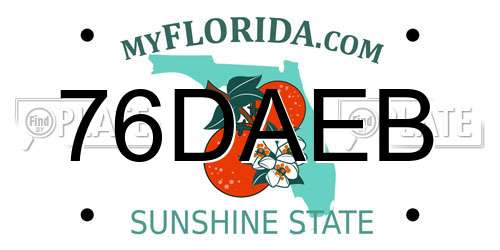 76DAEB Florida License Plate
