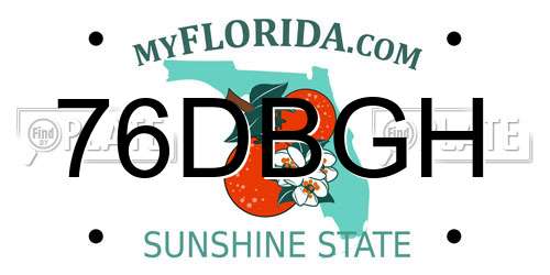 76DBGH Florida License Plate