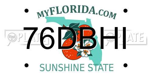 76DBHI Florida License Plate