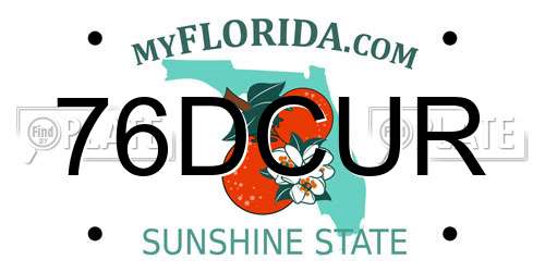 76DCUR Florida License Plate
