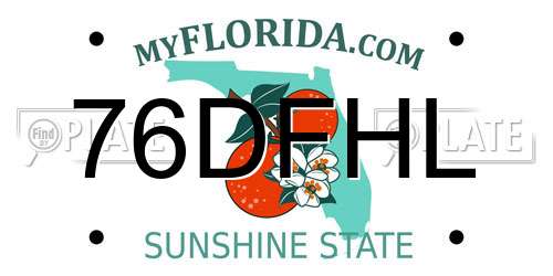 76DFHL Florida License Plate