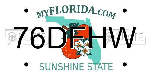 76DFHW Florida License Plate