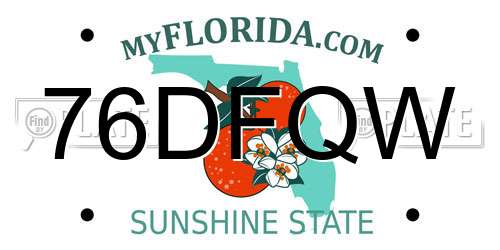 76DFQW Florida License Plate