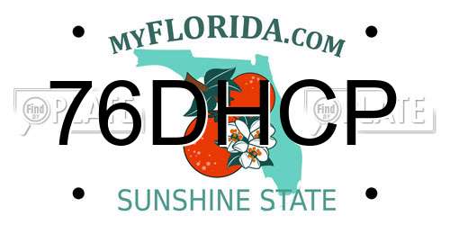 76DHCP Florida License Plate