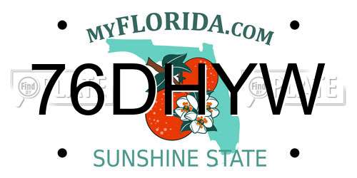 76DHYW Florida License Plate