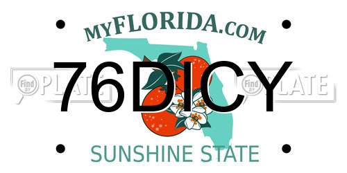 76DICY Florida License Plate