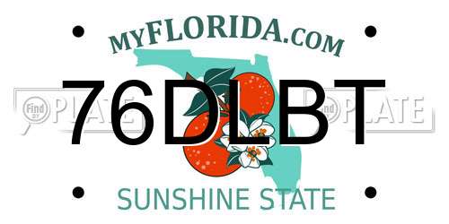 76DLBT Florida License Plate