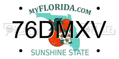 76DMXV Florida License Plate