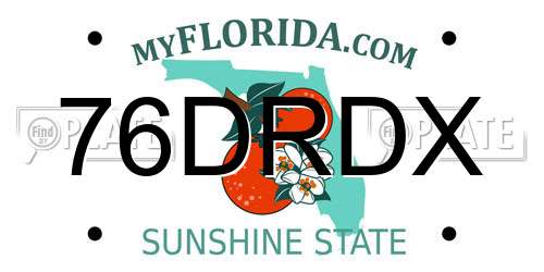 76DRDX Florida License Plate