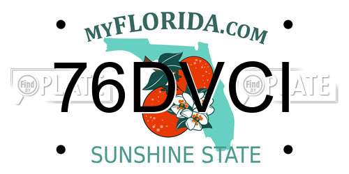 76DVCI Florida License Plate