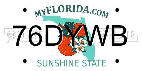 76DYWB Florida License Plate