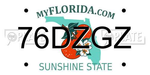 76DZGZ Florida License Plate