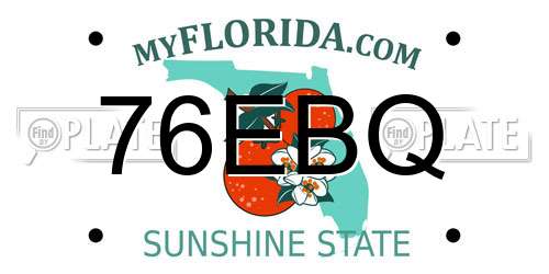 76EBQ Florida License Plate