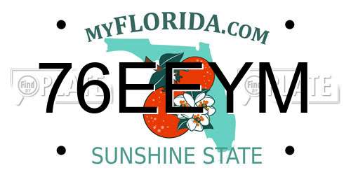 76EEYM Florida License Plate