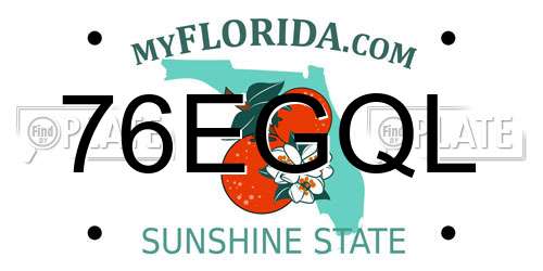 76EGQL Florida License Plate