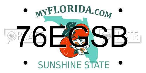 76EGSB Florida License Plate