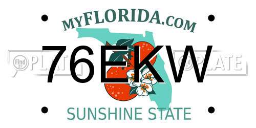 76EKW Florida License Plate