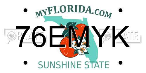 76EMYK Florida License Plate