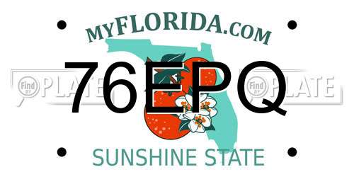 76EPQ Florida License Plate