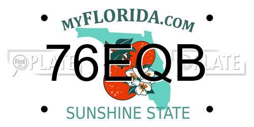 76EQB Florida License Plate