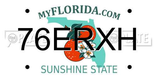76ERXH Florida License Plate