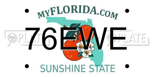 76EWE Florida License Plate