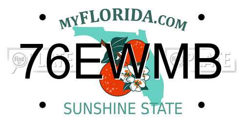 76EWMB Florida License Plate