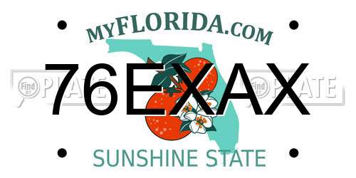 76EXAX Florida License Plate