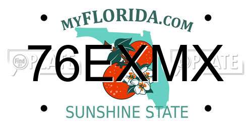 76EXMX Florida License Plate