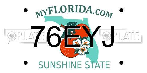 76EYJ Florida License Plate
