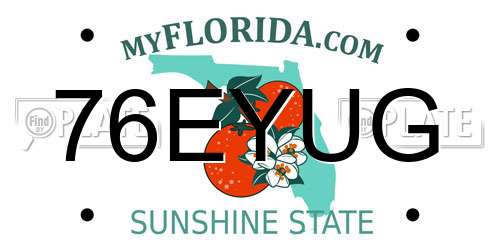 76EYUG Florida License Plate