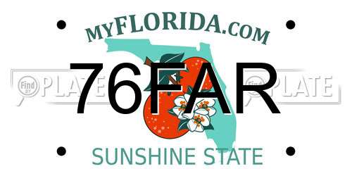 76FAR Florida License Plate