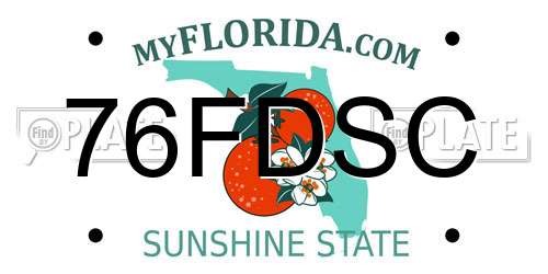 76FDSC Florida License Plate