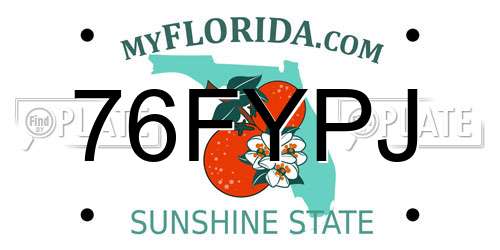 76FYPJ Florida License Plate