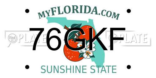76GKF Florida License Plate