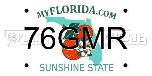 76GMR Florida License Plate