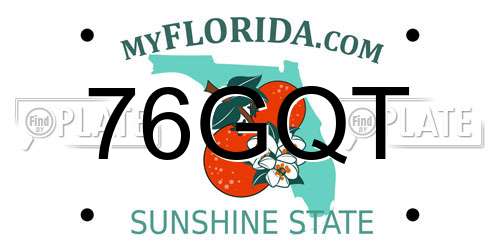76GQT Florida License Plate