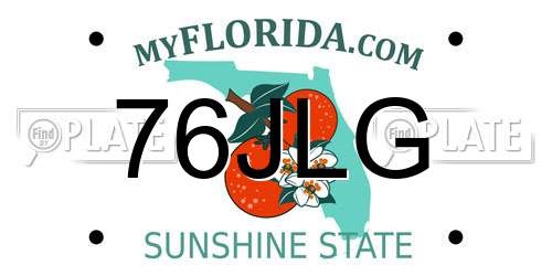 76JLG Florida License Plate
